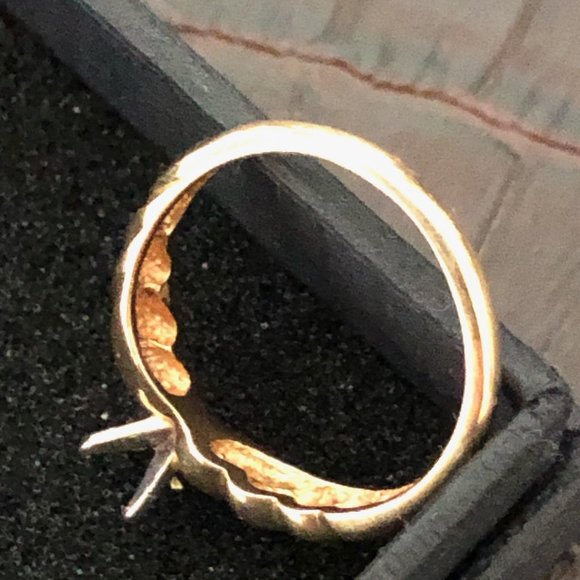 14K Yellow Gold Twisted Band Semi-Mount Ring - Picture 8 of 12